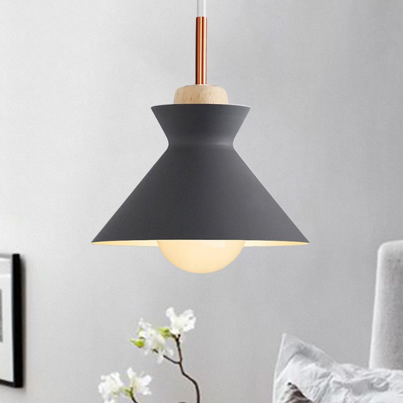 Valentina Moderna Minimalista Cónico Metal Lámpara Colgante Gris/Verde/Amarillo