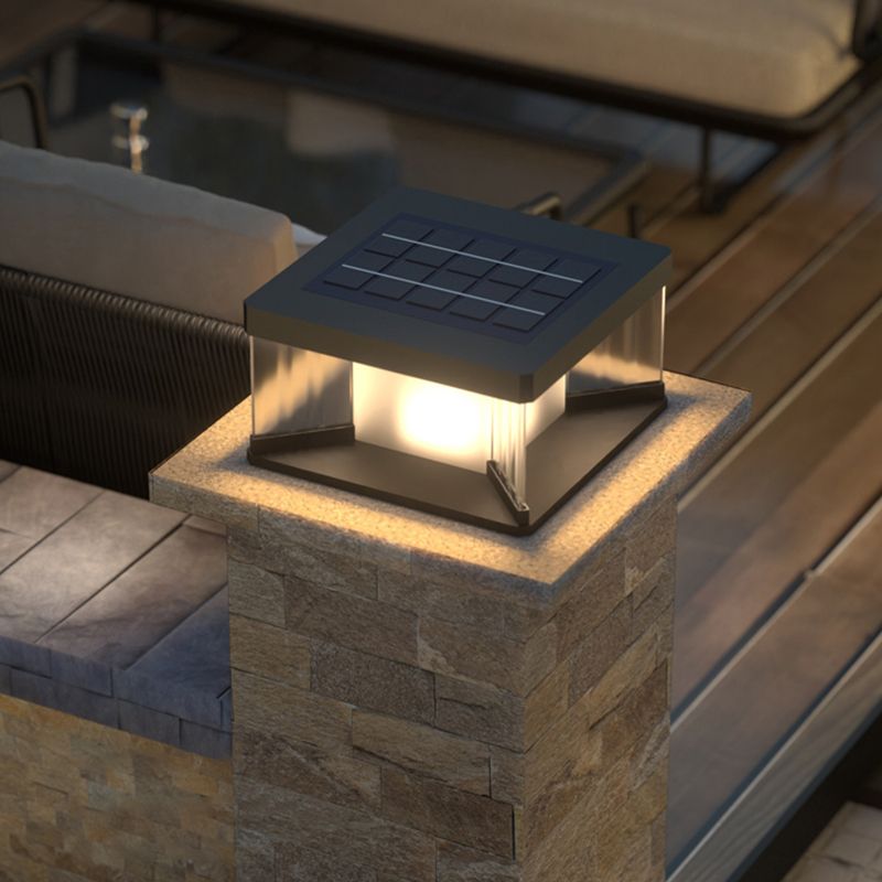 Ray Moderna Lámpara Exterior LED Cubo Metal Acrílico Patio