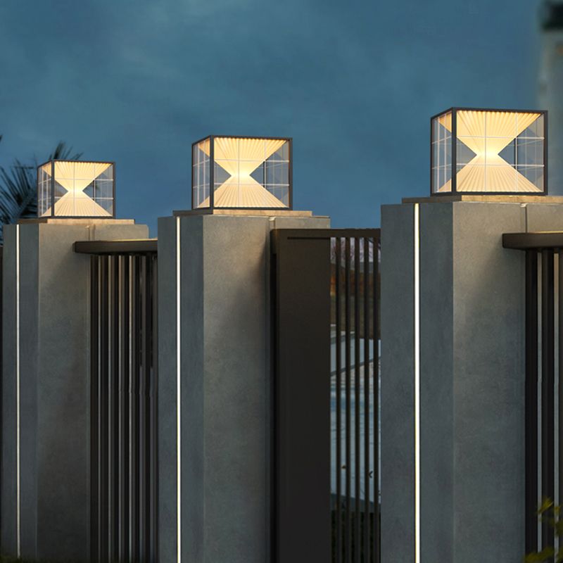 Ray Lámpara de Pie Exterior Moderno Piramidal Metal Patio