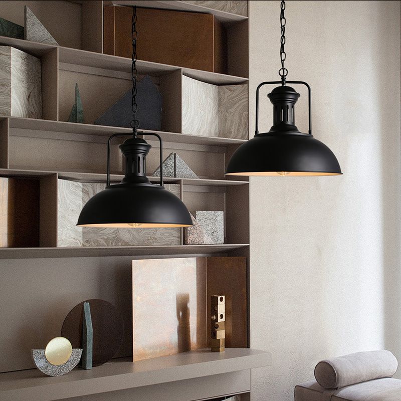 Silva Retro LED Lámpara Colgante Comedor Negro/Óxido Metal