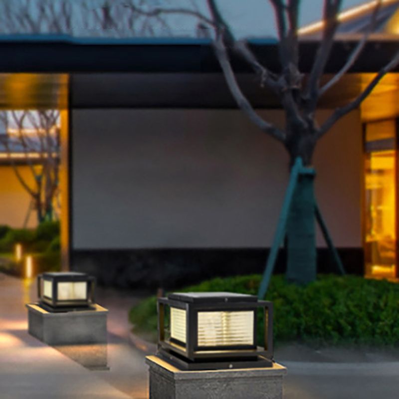 Ray Lámpara Exterior Moderno LED Cubo Metal Vidrio Patio