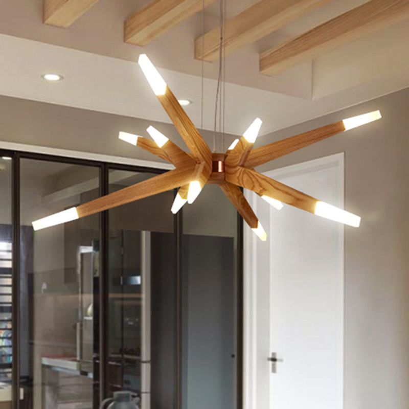 Arisha Moderna Diseño Irregular Madera Lámpara Colgante Madera