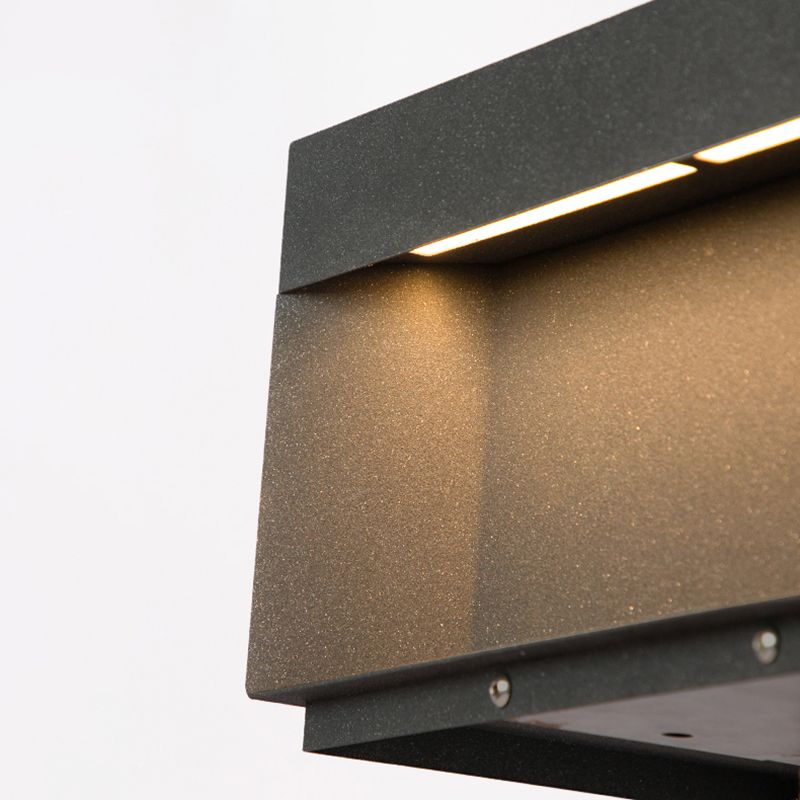 Ray Moderna Lámpara Exterior Solar Cubo Metal Patio Jardín