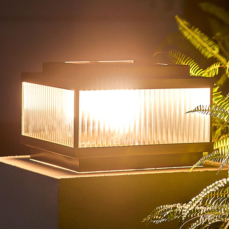 Ray Moderna Lámpara Exterior Cubo Metal Patio Jardín