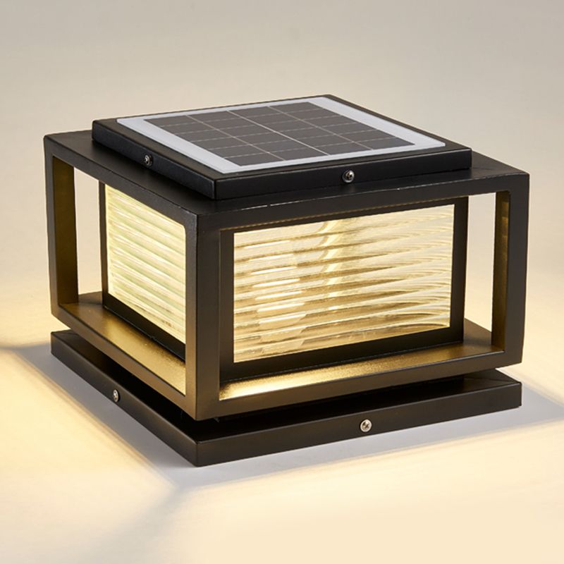 Ray Lámpara Exterior Moderno LED Cubo Metal Vidrio Patio