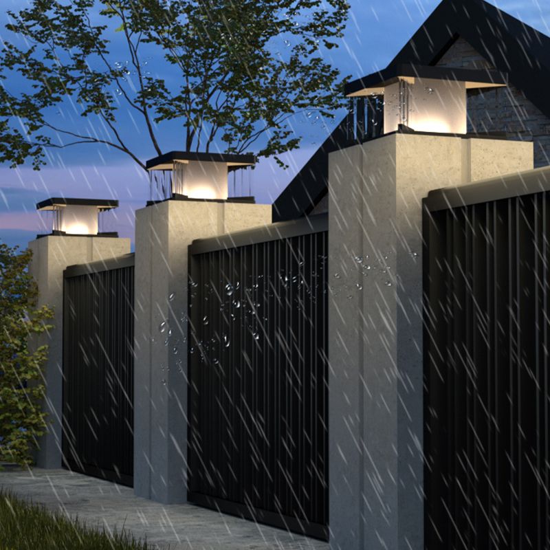 Ray Moderna Lámpara Exterior LED Cubo Metal Acrílico Patio