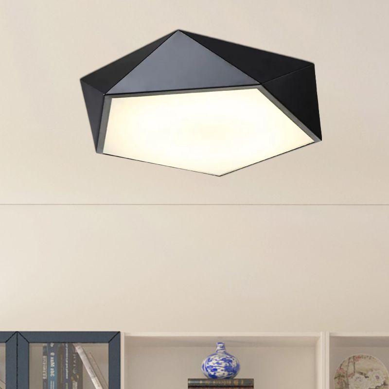 Arisha Moderna Geometría Metal Lámpara de Techo Blanca/Negra