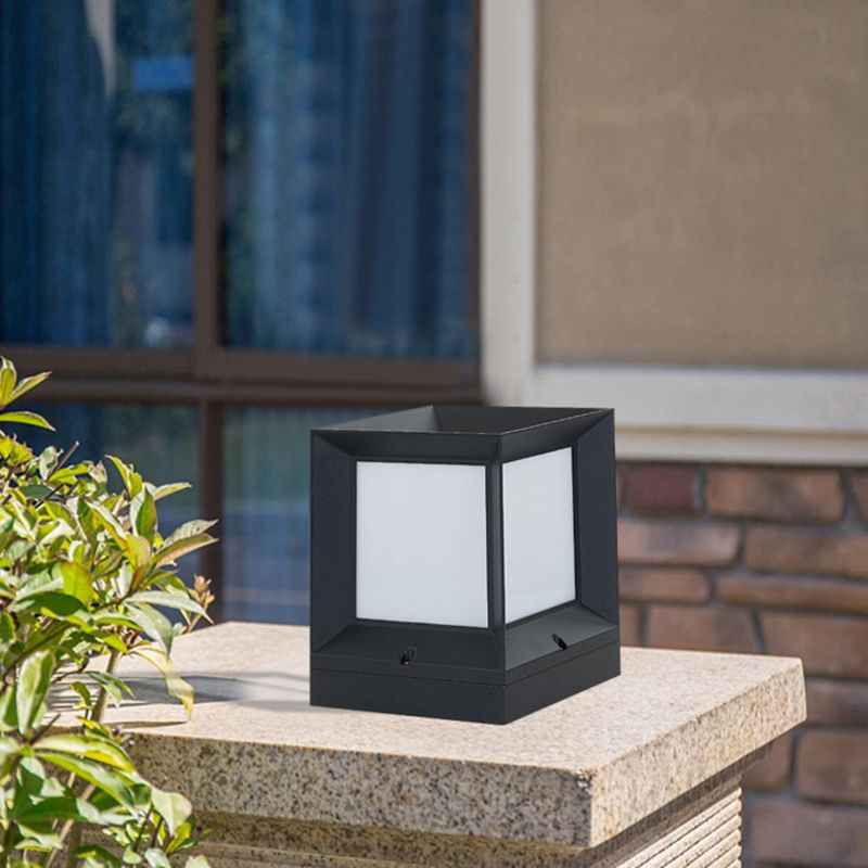 Ray Moderna Lámpara Exterior Cubo Metal Patio Jardín