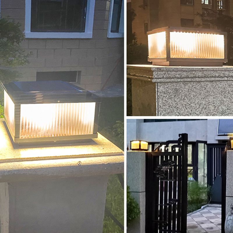 Ray Moderna Lámpara Exterior Cubo Metal Patio Jardín