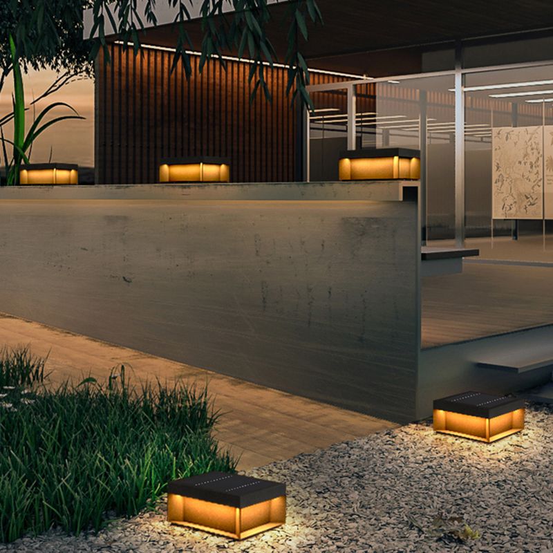 Ray Moderna Lámpara Exterior Solar Cubo Metal Patio Jardín