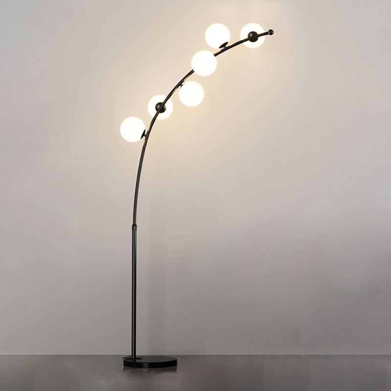 Mira Lámpara de Pie Moderna Arco Multi Cabeza Burbuja Negro/Oro