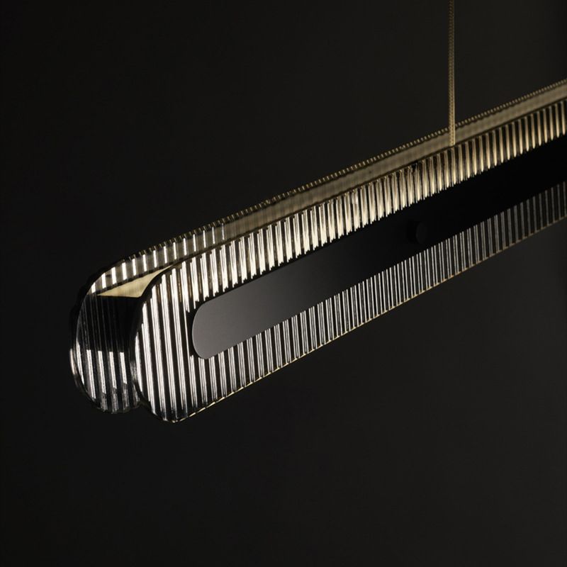 Arisha Moderna Minimalista Nórdica Lineal Metal/Acrílico Lámpara Colgante Negra