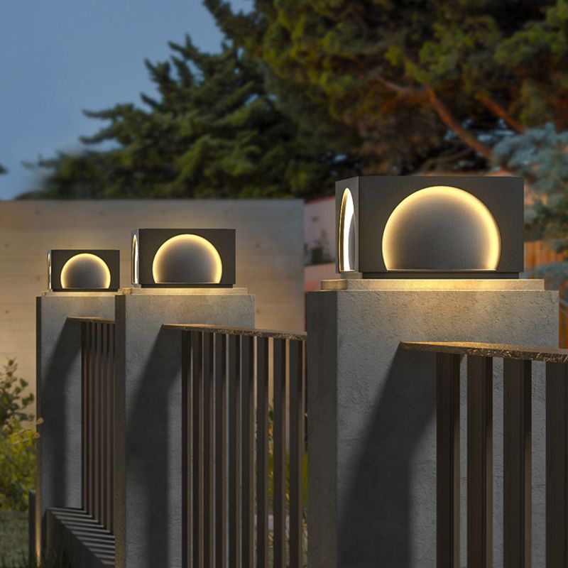 Ray Moderna Lámpara Exterior Cubo Metal Patio Jardín