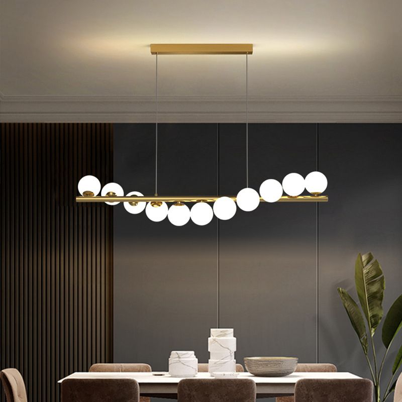 Valentina Moderno LED Lámpara Colgante Oro Dormitorio/Salón Vidrio
