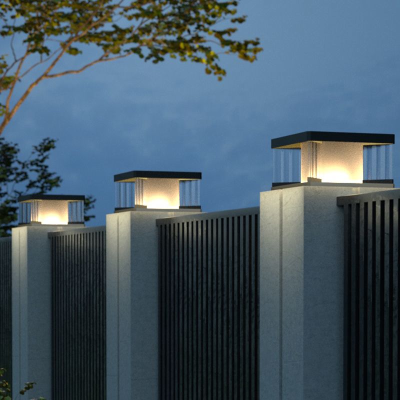 Ray Moderna Lámpara Exterior LED Cubo Metal Acrílico Patio