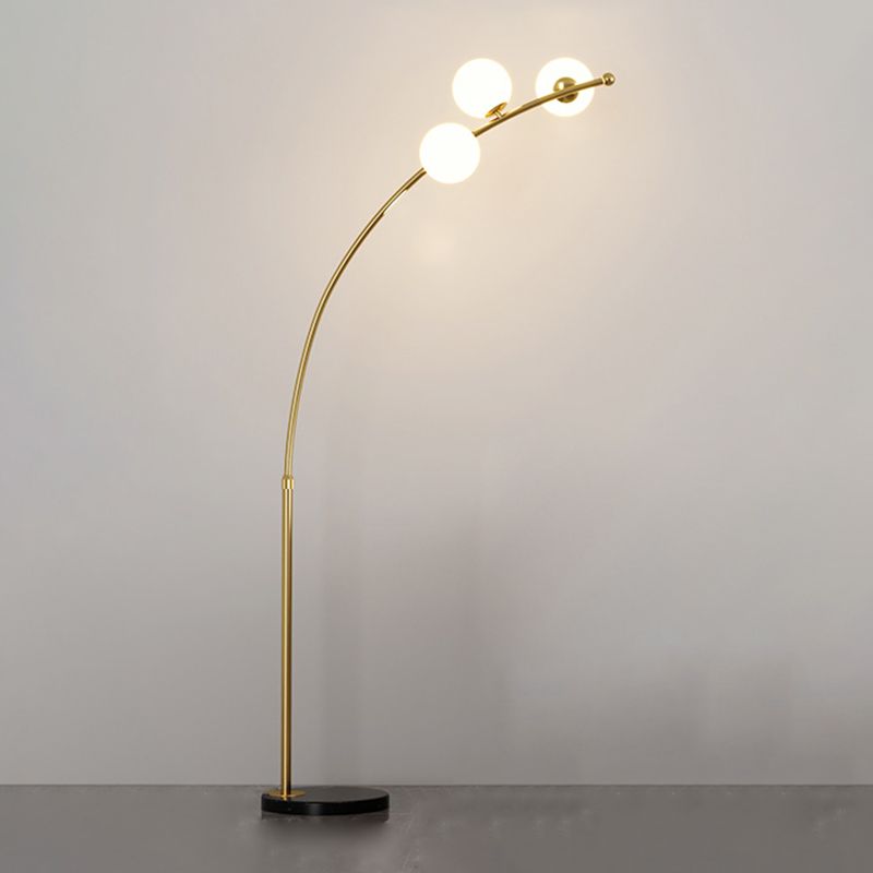 Mira Lámpara de Pie Moderna Arco Multi Cabeza Burbuja Negro/Oro