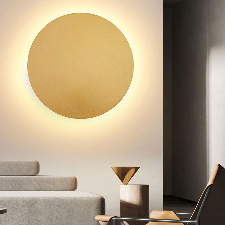 Ray Minimalista Redondo Metal Aplique de Pared Negro/Dorado/Blanco