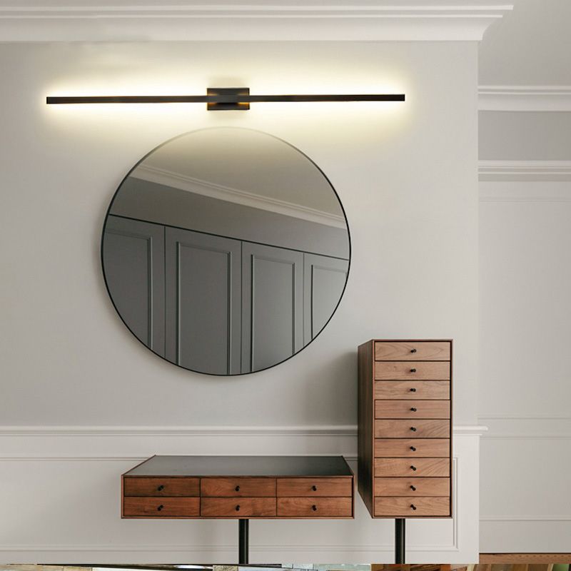 Arisha Moderno Minimalista Lineal Metal Aplique de Pared Negro
