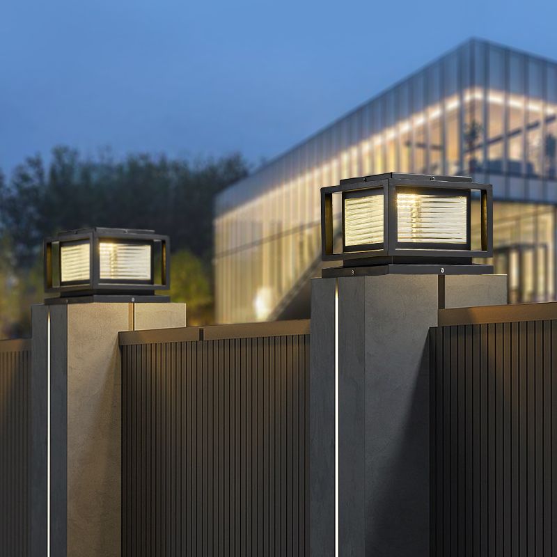 Ray Lámpara Exterior Moderno LED Cubo Metal Vidrio Patio