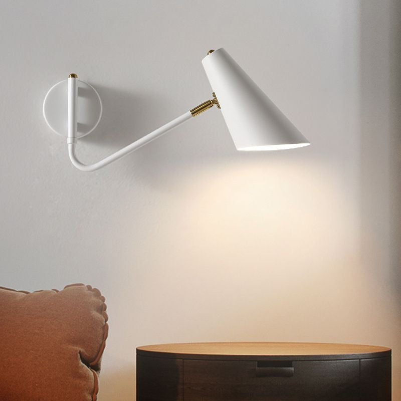 Epoch Moderna Minimalista Metal Aplique de Pared Giratorio Negro/Oro/Blanco