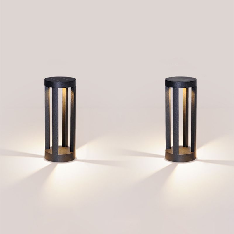 Ray Minimalista Cilíndrica Metal Solar Lámpara De Pie Exterior