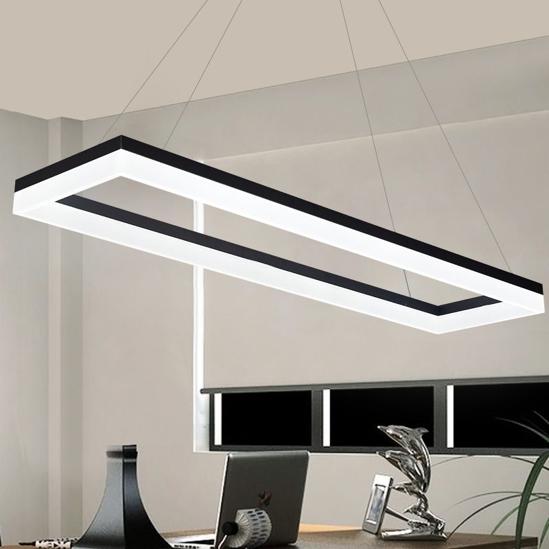 Arisha Moderna Minimalista Rectangular Lámpara Colgante Negra
