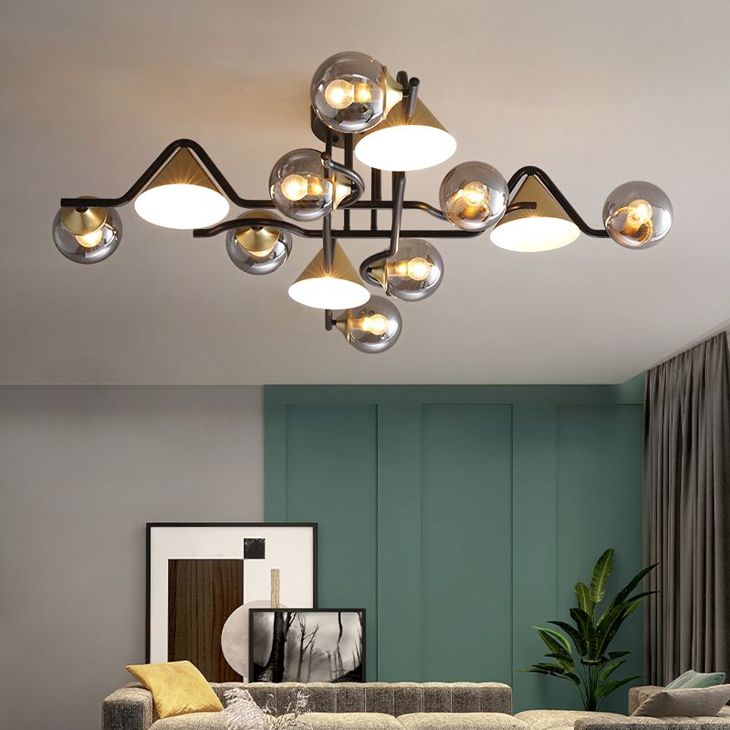 Arisha Inusual LED Lámpara de Techo Metal/Vidrio Dormitorio/Salón