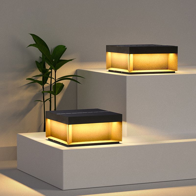 Ray Moderna Lámpara Exterior Solar Cubo Metal Patio Jardín