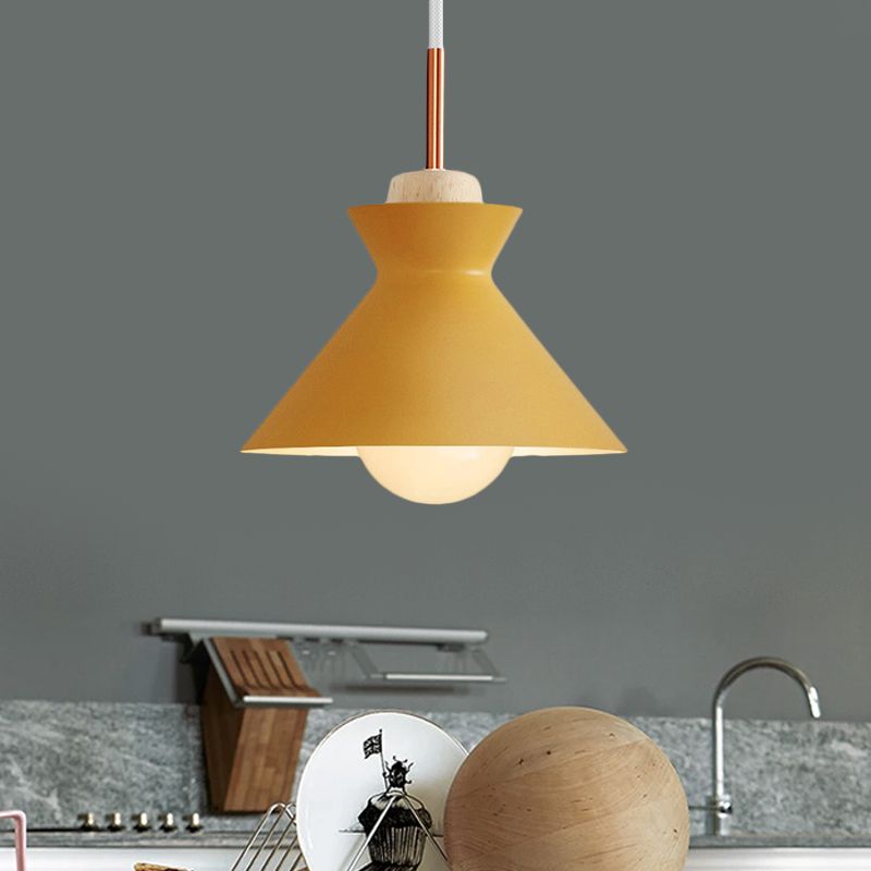 Valentina Moderna Minimalista Cónico Metal Lámpara Colgante Gris/Verde/Amarillo
