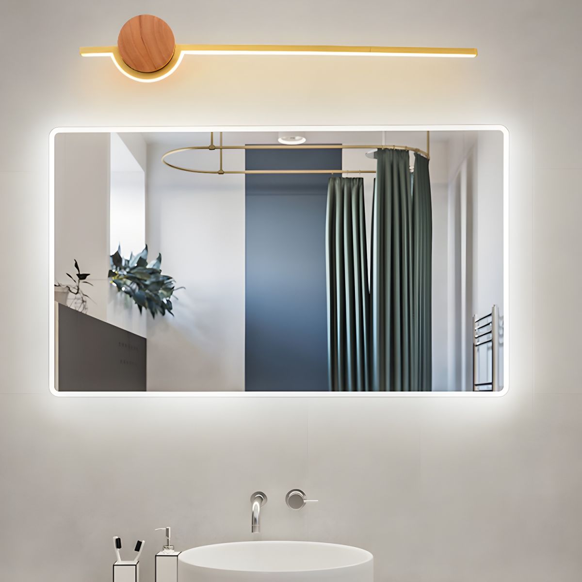 Arisha Lámpara de Pared Nórdica Lineal Vanity Negro/Blanco/Oro Dormitorio
