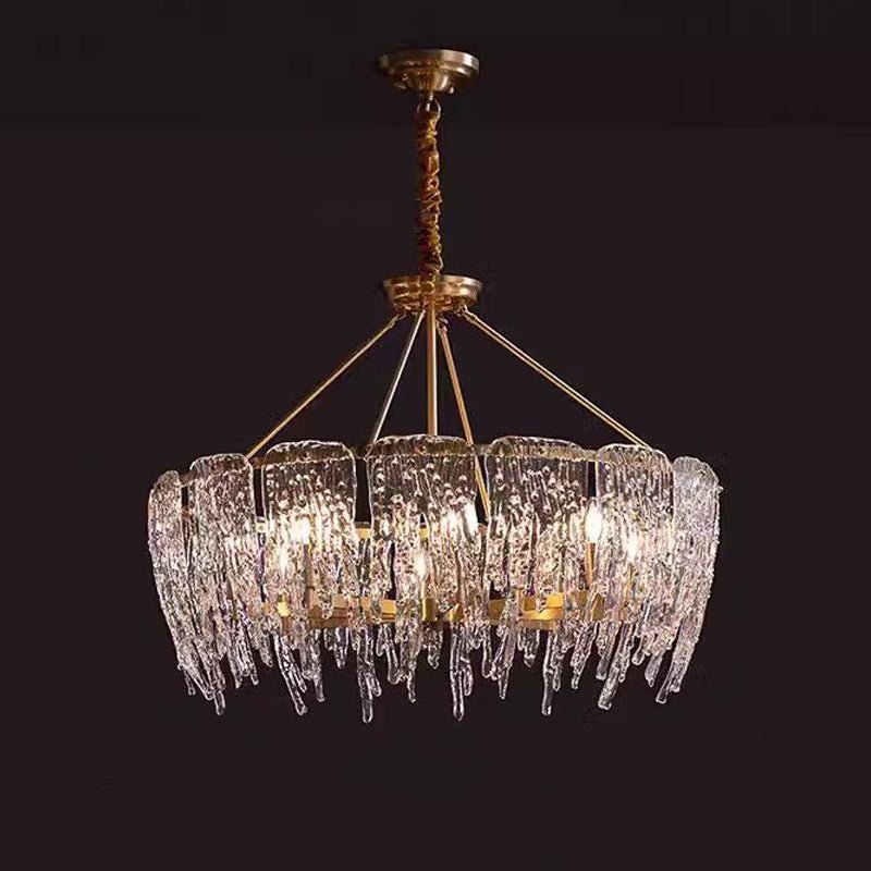 Cathaa Postmodern Luxury Rectangular Icicle Glass Crystal Chandelier - Letslighting