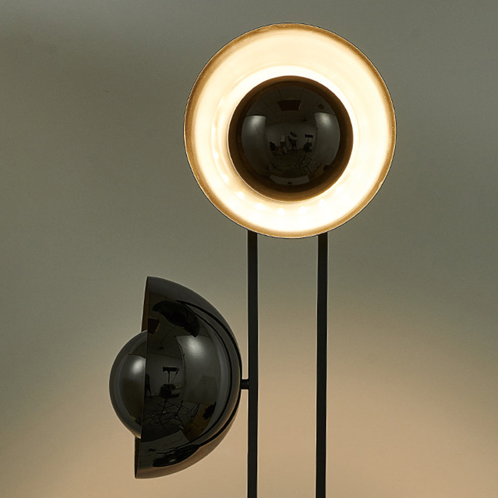 Mira Moderna Simple Mármol/Metal Lámpara de Pie Negra