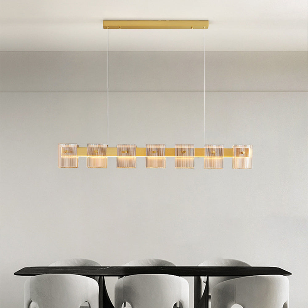 Arisha Decorativa Lineal Metal/Vidria Lámpara Colgante Ora