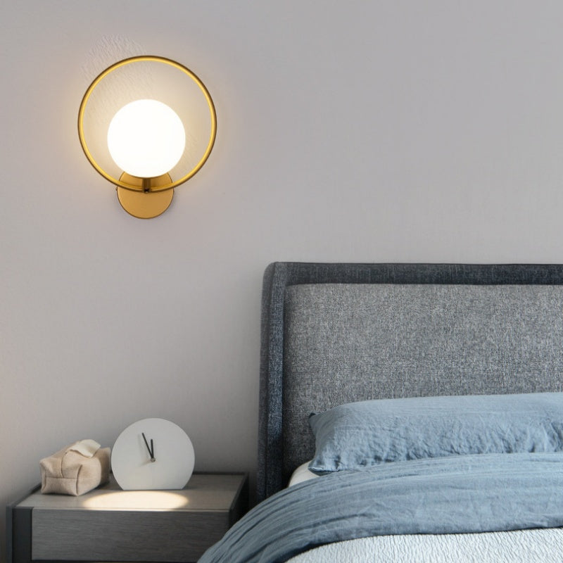 Valentina Moderno LED Apliques Negro/Oro Vidrio Dormitorio/Pasillo
