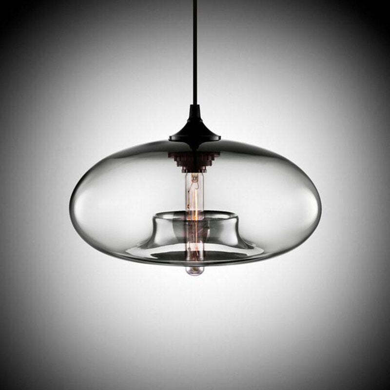 Valentina Moderna Macaron Vidrio LED Lámpara Colgante Negra/Rosa/Azul