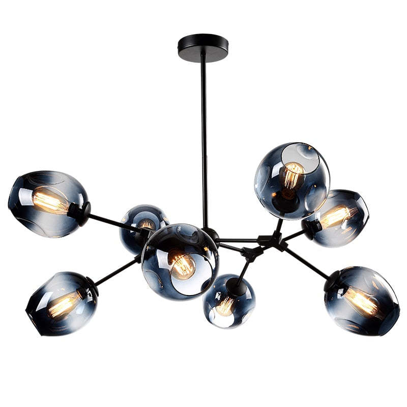 Valentina Morderna Vidrio/Metal LED Lámpara Colgante Dorada