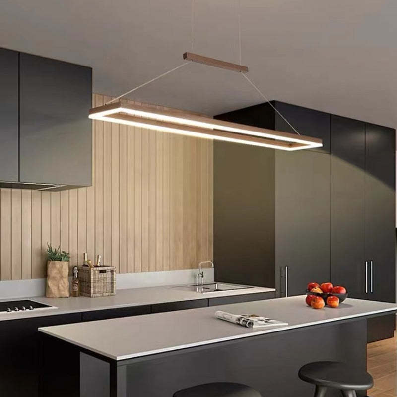 Arisha Clásica Rectangular Metal Lámpara Colgante Café/Dorada