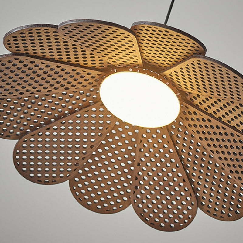 Ritta Retro LED Lámpara Colgante Nuez Madera Dormitorio/Bar/Comedor