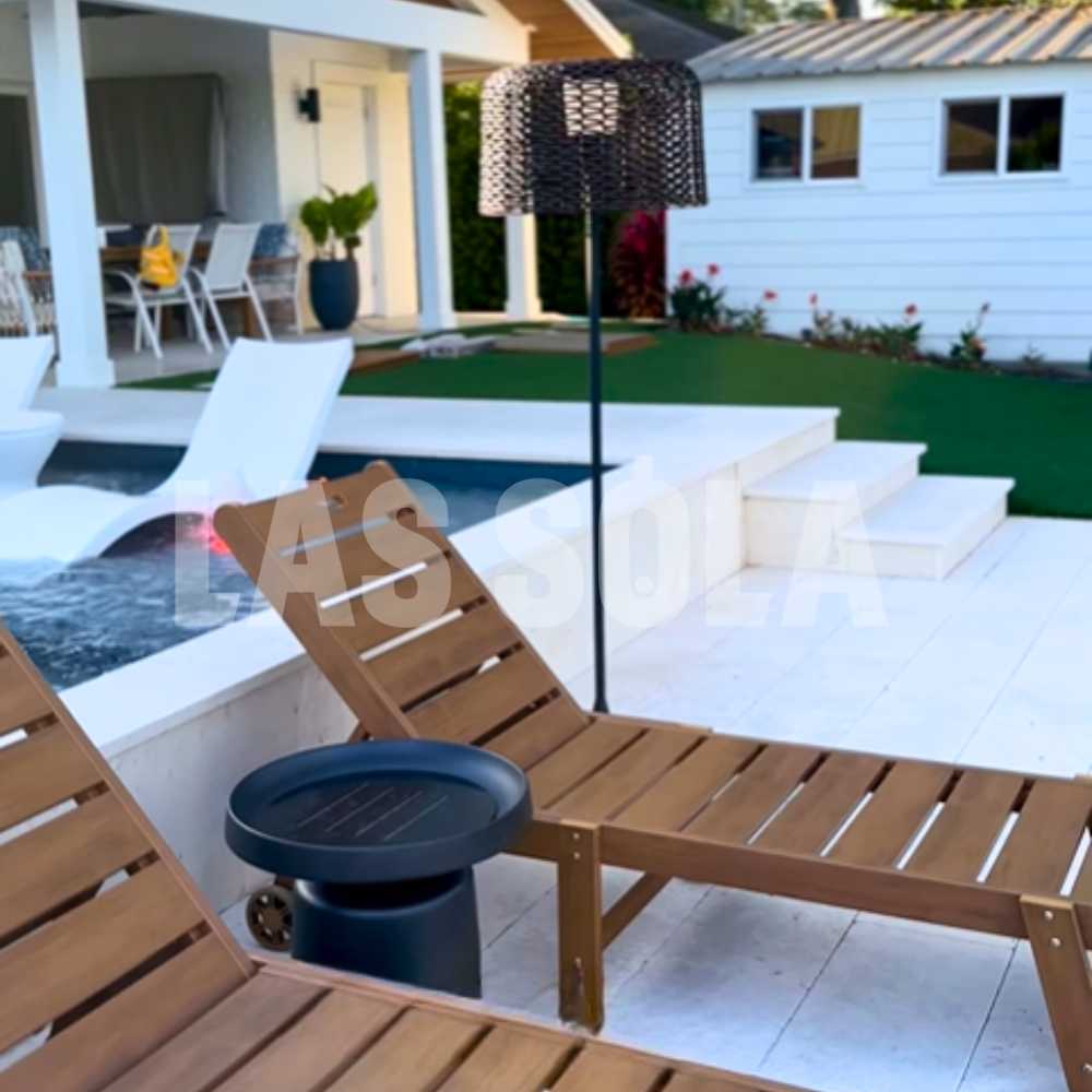 Ray Moderno Lámpara de Pie Exterior Recargable Metal Patio