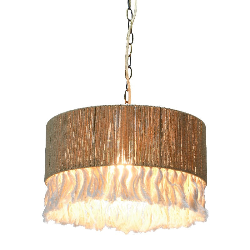 Ritta Creativa Rope Shaded Fringe Metal Lámpara Colgante