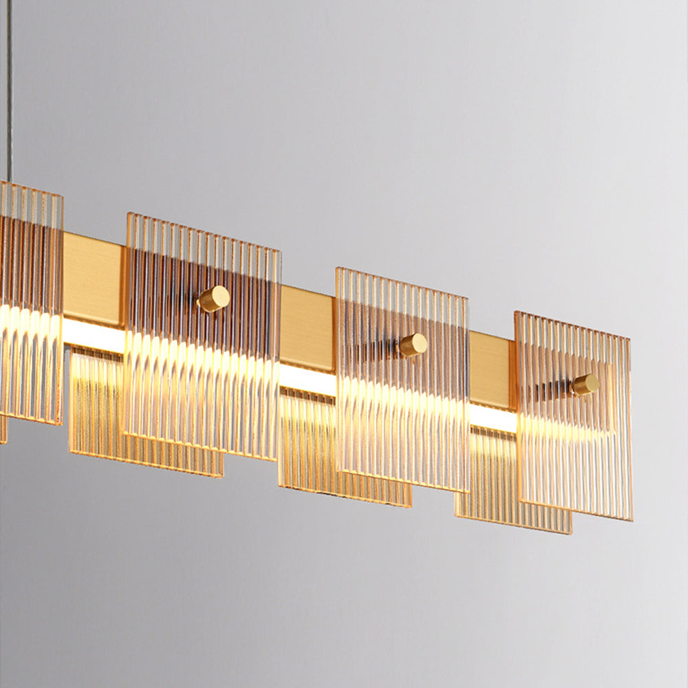 Arisha Decorativa Lineal Metal/Vidria Lámpara Colgante Ora