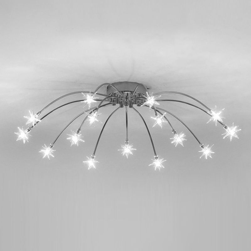 Arisha Lámpara de Techo Art Deco Starry Metal/Cristal Negro/Dorado/Cromo