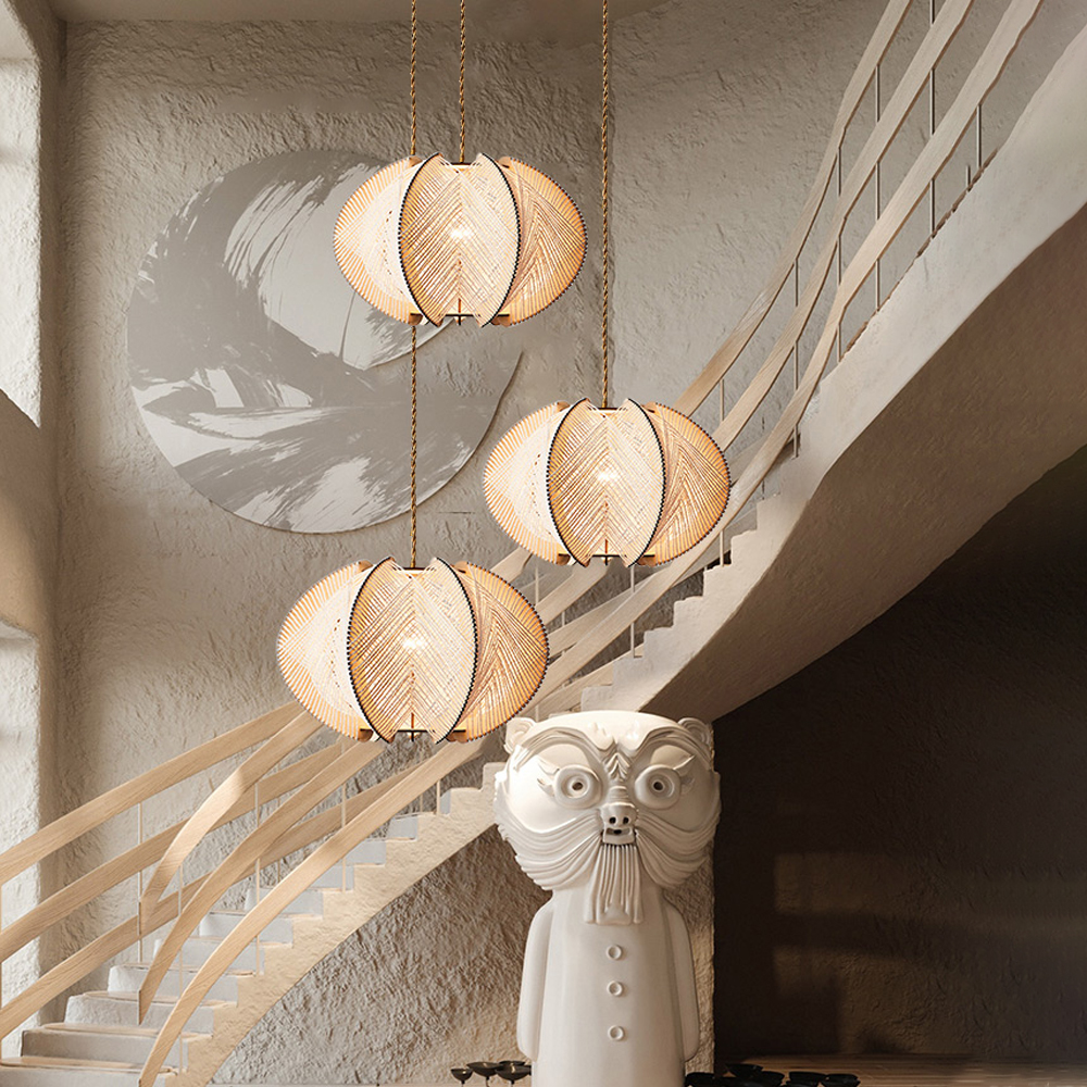 Muto Retro Redondo LED Lámpara Colgante Cuerda Comedor Salón