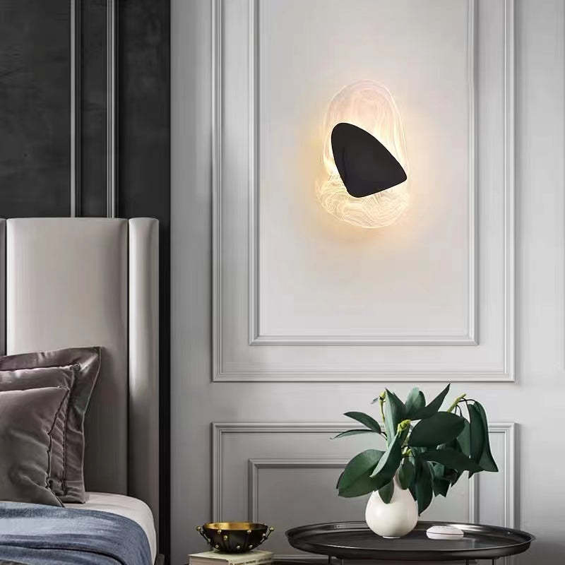 Arisha Moderno Nórdico Geométrico Acrílico Aplique de Pared Negro/Dorado
