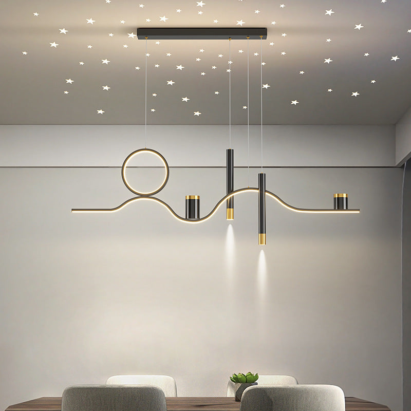 Arisha Moderna Lineal Estrella Metal Lámpara Colgante Negra