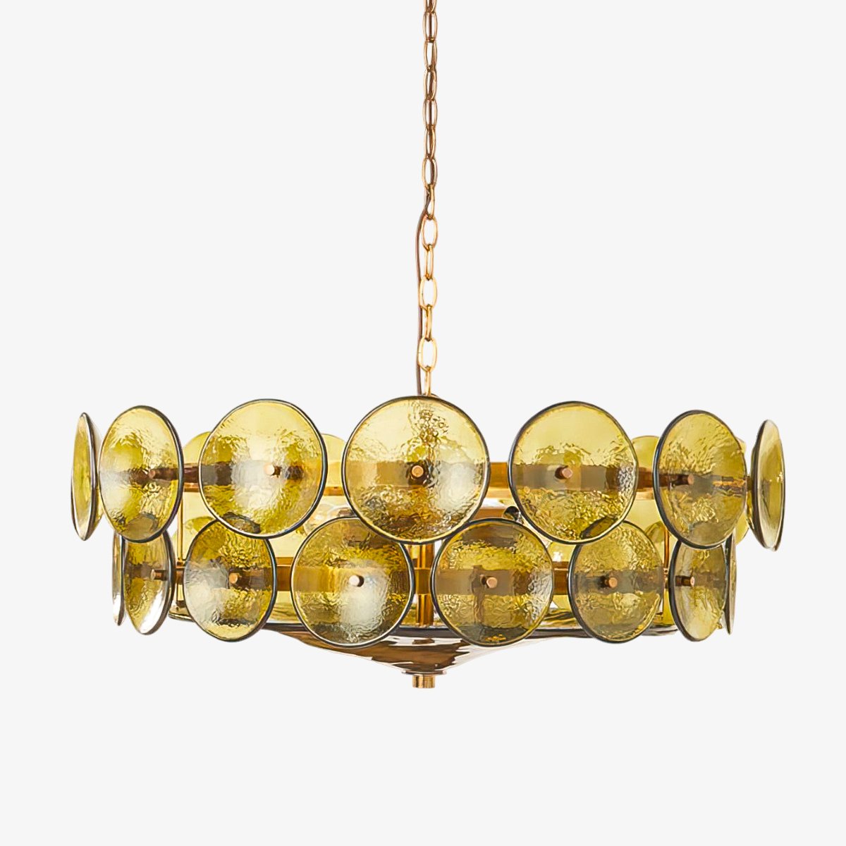 Aurora Chandelier Murano Glass Disc Vintage - Letslighting