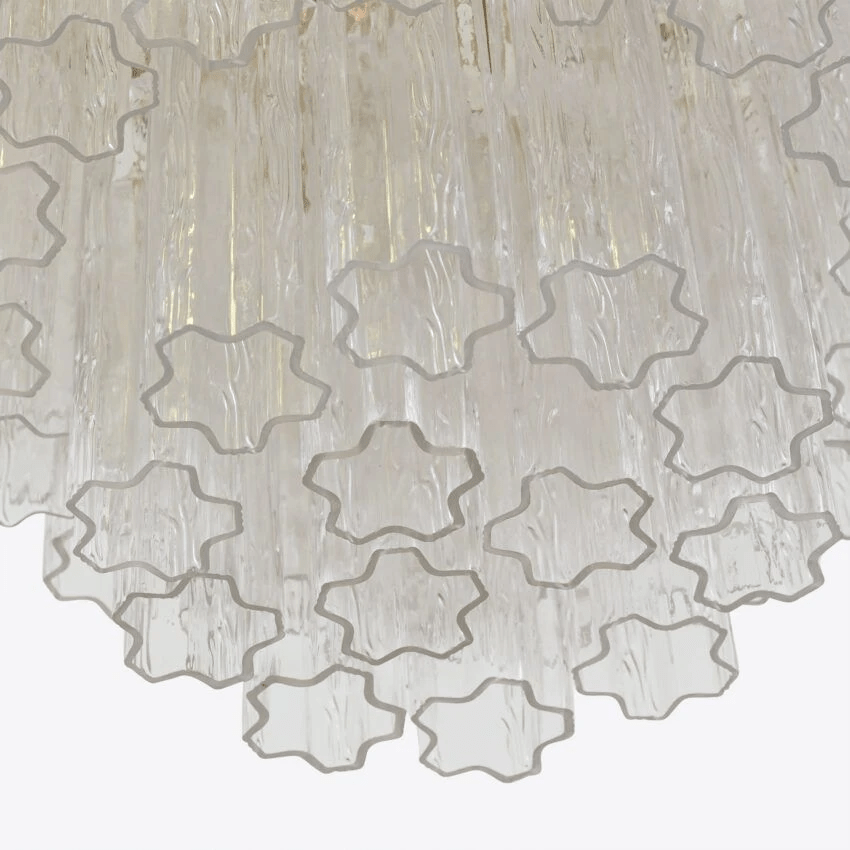 Aurora Chandelier Four Tier Fluted Glass - Letslighting
