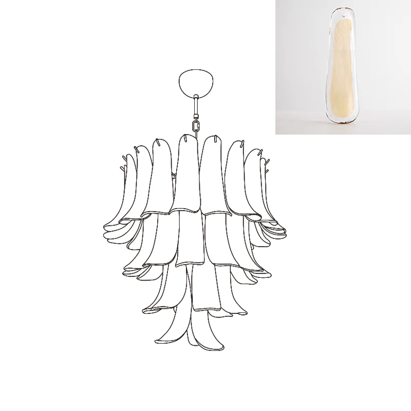 Aurora Chandelier Murano Glass Petals Vintage - Letslighting