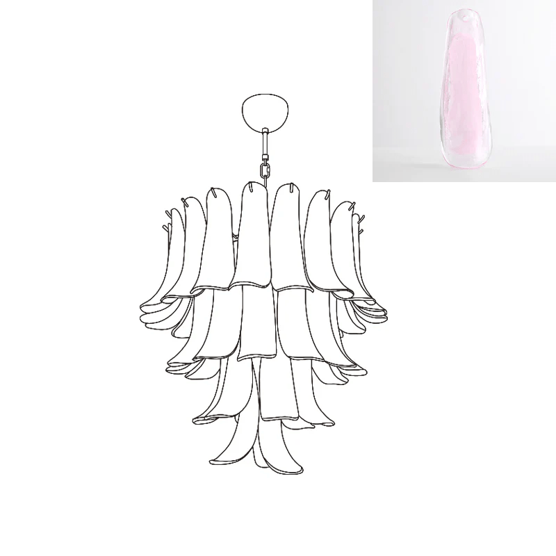Aurora Chandelier Murano Glass Petals Vintage - Letslighting