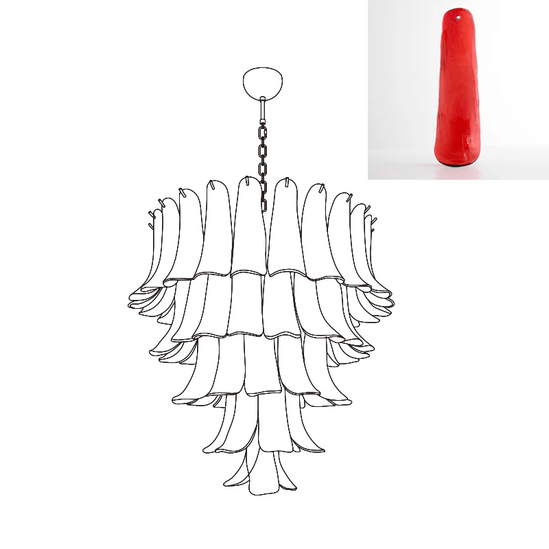 Aurora Chandelier Murano Glass Petals Vintage - Letslighting